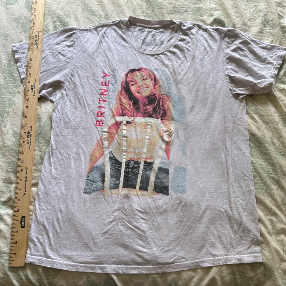 Britney Spears Large White Shirt Mens Music Promo ..T4‎